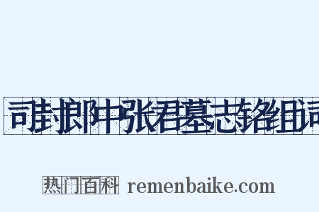 司封郎中张君墓志铭组词是什么意思的图片